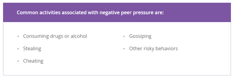 Common Activities Associated With Negative Peer Pressure