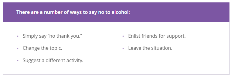Ways To Say No To Alcohol
